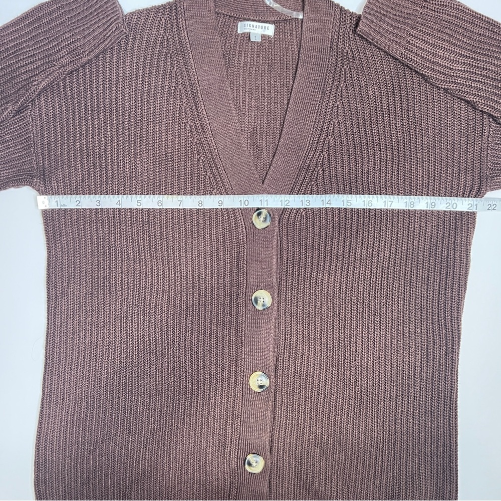 Reitmans Knit Cardigan Brown Ribbed Knit Oversized Size Small Cottagecore - Picture 6 of 9
